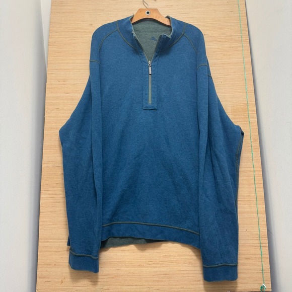 Tommy Bahama Other - Tommy Bahama Reversible Quarter Zip Pullover Blue Green‎ Mens Large XL 3145